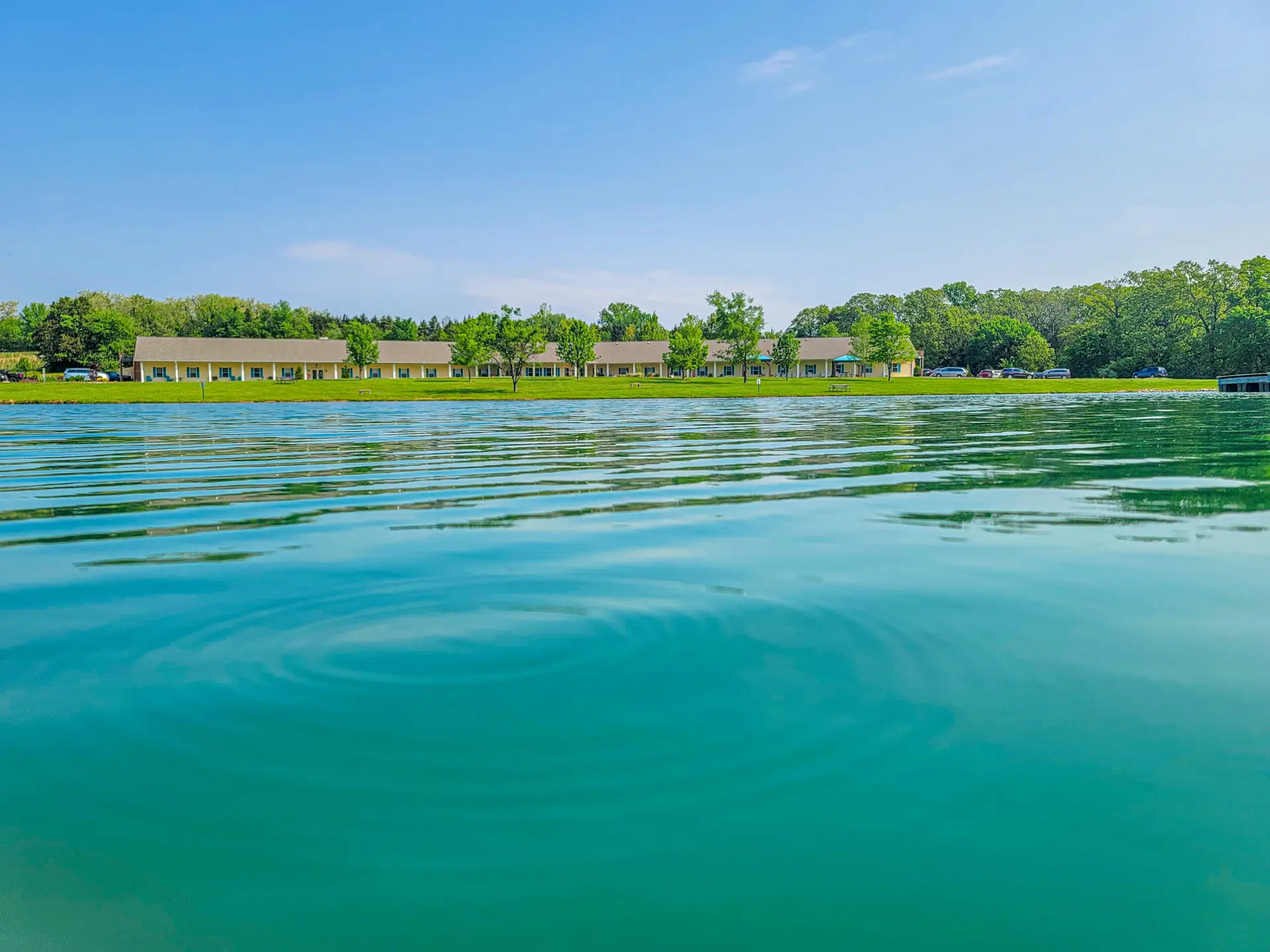 Missouri Lake with Rehab and Trees in Background