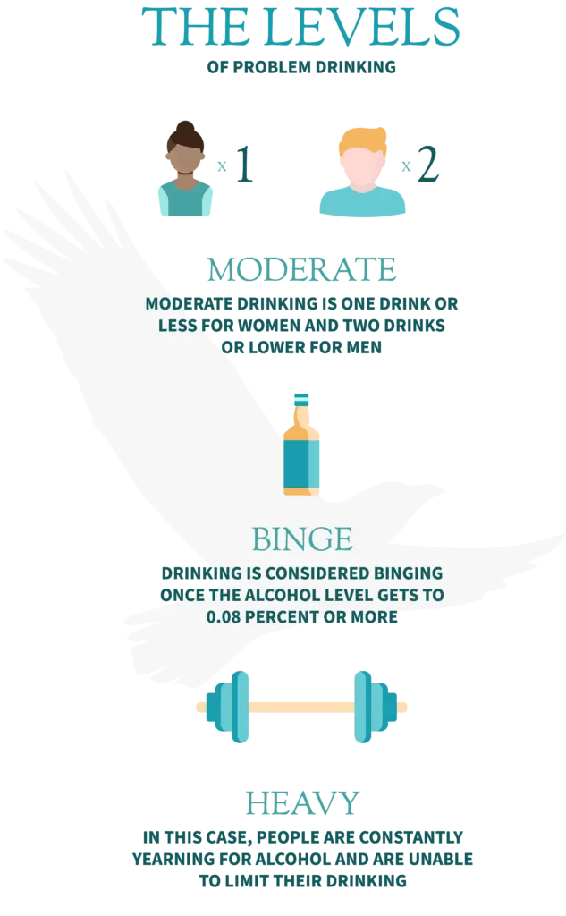 infographic about the levels of problem drinking