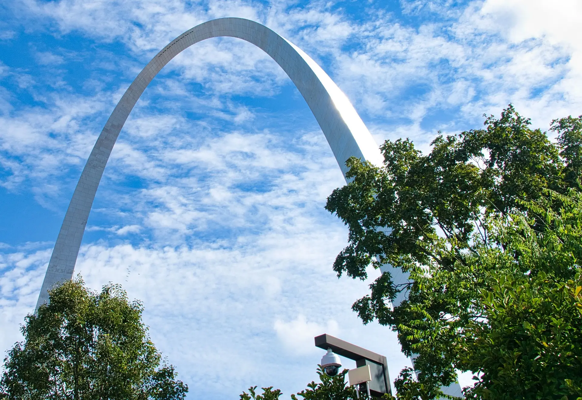 St. Louis Arch with Missouri oak trees
